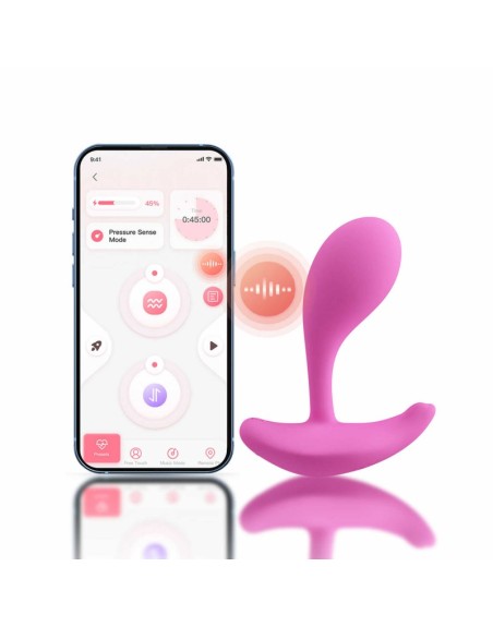 Oly 2 Vibromasseur à pression et application controlable avec le voix Rose