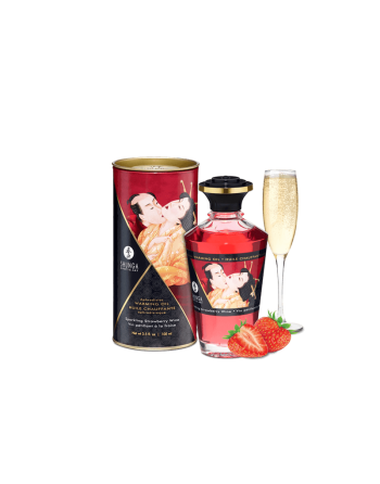 Huile chauffante aphrodisiaque - Vin pétillant à la fraise 100ml