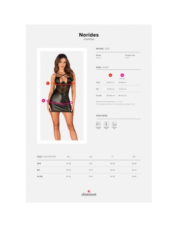 Norides nuisette et String - Noire